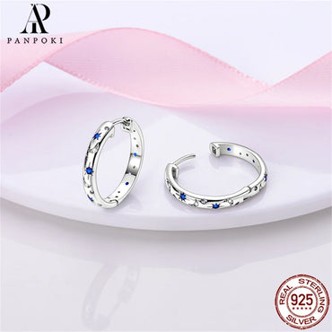 HOT 65 Style Sterling Silver 925 Pave Shiny CZ Heart Hoop Earrings Fit Original Earrings Fine Women Jewelry Fine Fashion Gifts