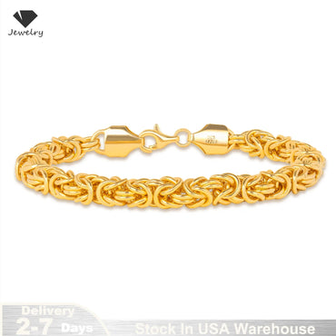 Plated 8 Inches Braided Bracelet for Women Men brass Fashion Charm Couple Gift Jewelry Accessories USA