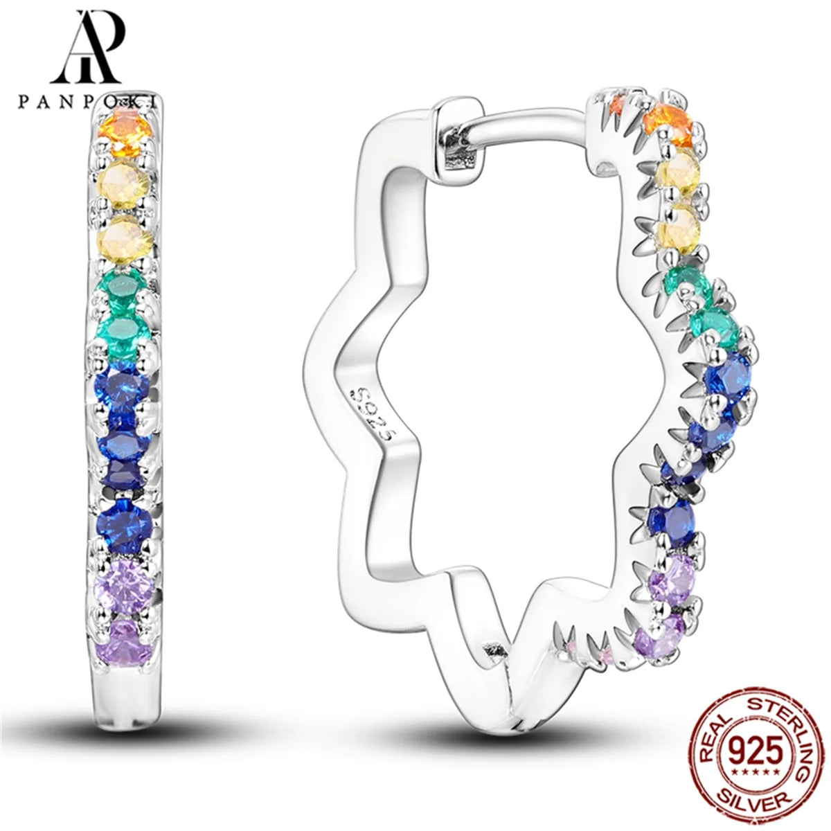 HOT 65 Style Sterling Silver 925 Pave Shiny CZ Heart Hoop Earrings Fit Original Earrings Fine Women Jewelry Fine Fashion Gifts