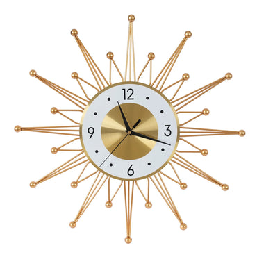 Modern Metal Sunburst Big Wall Clock Vintage Iron Hanging Living Room Decor