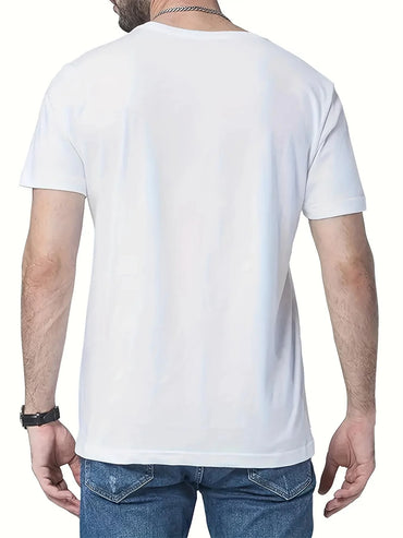 Men's Fashion Trend Round Neck T-shirt Versatile Short Sleeved Shirt Oversized T Shirt Breathable Moisture Wicking