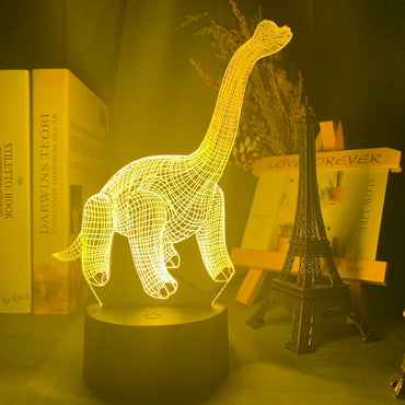 Baby Night Light Dinosaur Triceratops for Kids Bedroom Decor Nightlight Cool Birthday Gift 3d Illusion Acrylic Battery Desk Lamp
