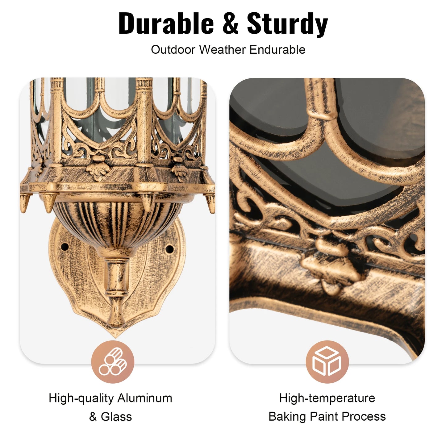 Antique Lantern Wall Lamp Sconce Porch Lamp Garden Outdoor Exterior Wall Light Wall Mount Waterproof Lantern E27