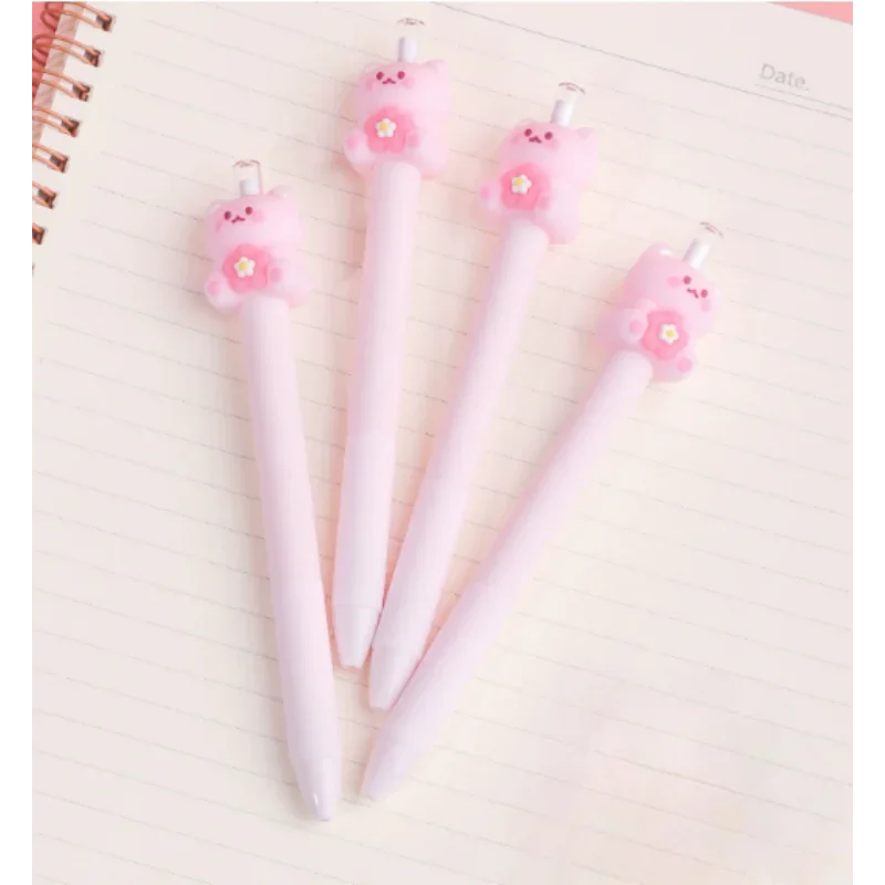 24pcs pencil Suit Cartoon Cute Milk Tea Rabbits Surprise Hide-And-Seek Press Students Learn Office Stationery
