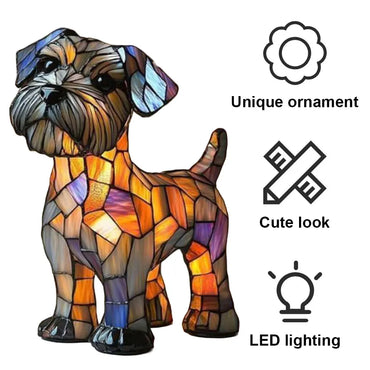 Resin Dog Series Art Night Light with Warm Ambient Glow Cute Pet Dog Themed Led Creative Animals Table Lamp for Home Decoration