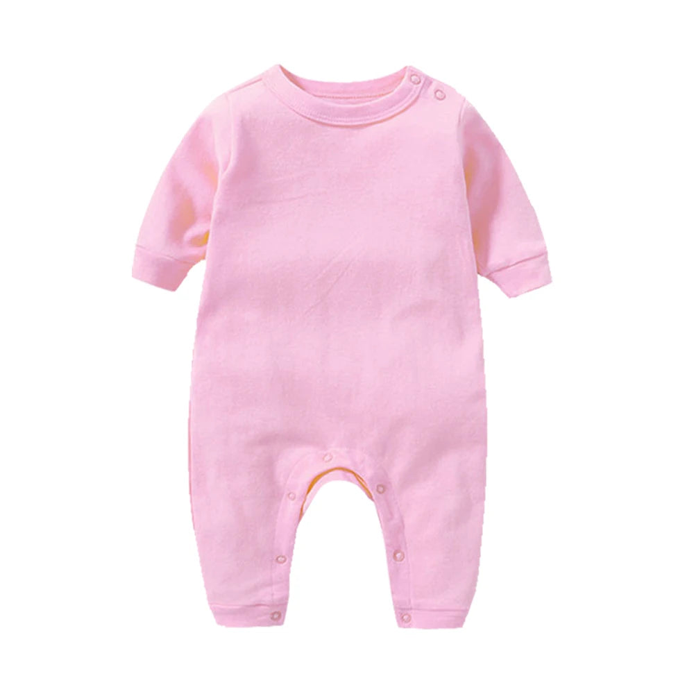 100% Cotton Baby Girl Jumpsuit Boy Rompers Solid Grows One-Pieces Newborn Sleepsuits Roupa de Bebe Jumpers Spring Autumn White
