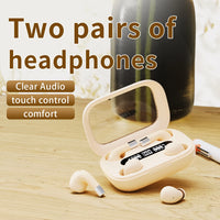 SK 2in1 Dual Headphones 5.4 Bluetooth Wireless Earphones Sports Sleeping Noise Reduction HD Call Headset HIFI Music Bass Earbuds