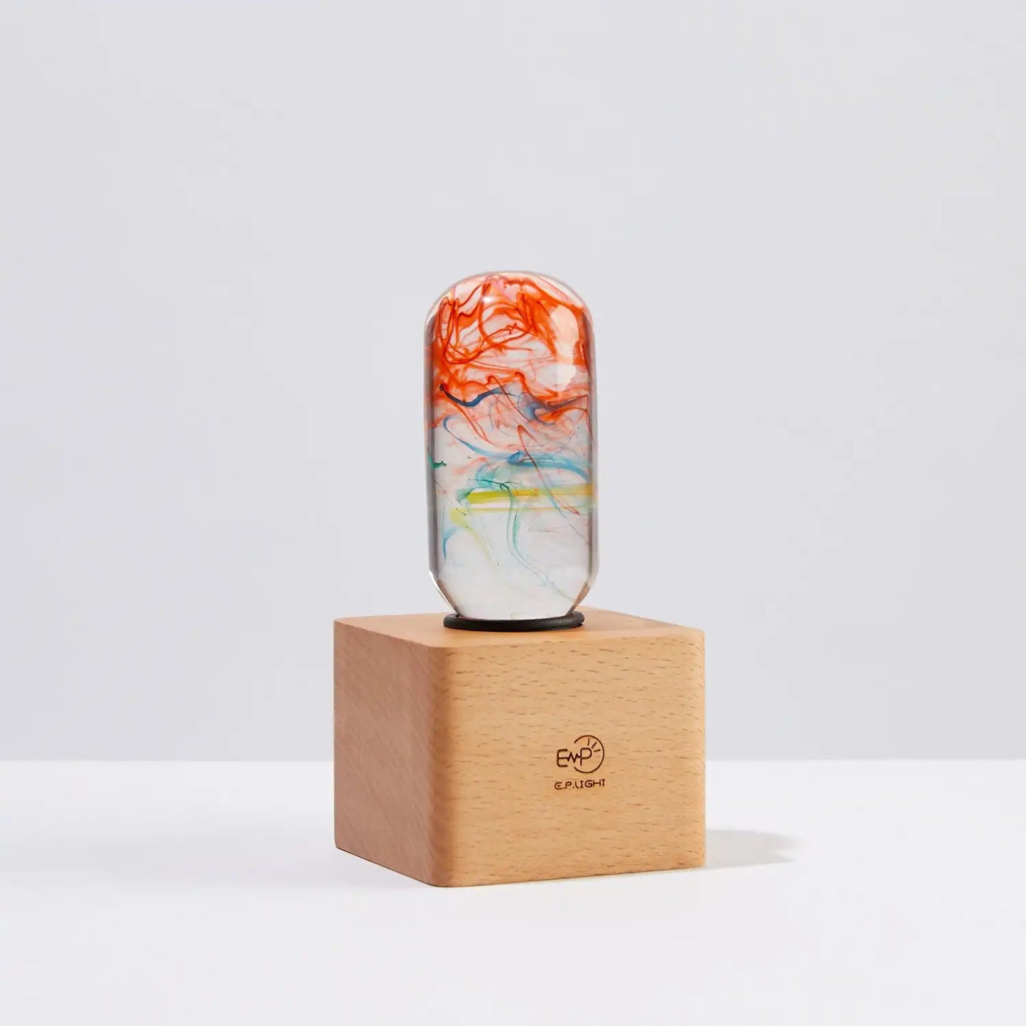 Creative Epoxy Resin Wood Light Lamp, Handmade Multi Color Aquatic Ocean Lamp Led Night Light Desktop Decor Birthday Gift