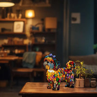 Resin Dog Series Art Night Light with Warm Ambient Glow Cute Pet Dog Themed Led Creative Animals Table Lamp for Home Decoration