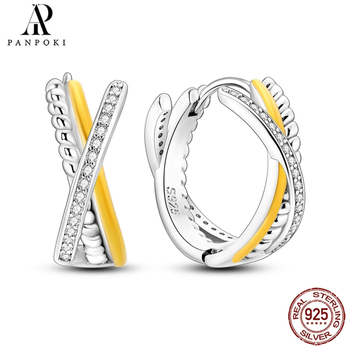 HOT 65 Style Sterling Silver 925 Pave Shiny CZ Heart Hoop Earrings Fit Original Earrings Fine Women Jewelry Fine Fashion Gifts