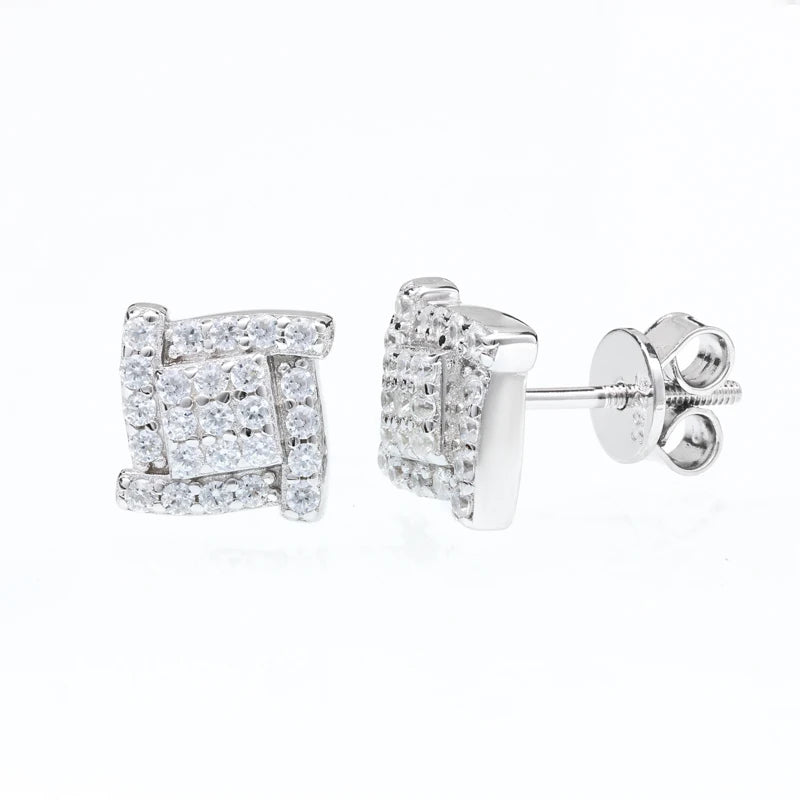 Orginal Silver 925 Stud Earrings for Men Women Luxury D Color Moissanite GRA Certified Push Back HipHop Wedding Jewelry Gifts