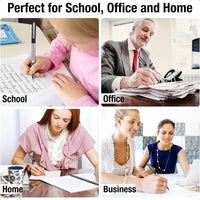 Rollerball Pens Fine Tip: 16 Pack 0.5mm Black Pens for NoteTaking Writing Signature Office Journaling Stationary plies