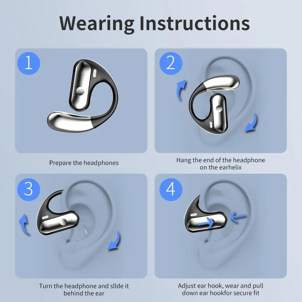 TWS Wireless Earphone, Bluetooth Headphones with Mic, 48H Stereo Headset,Lightweight and Comfortable Sports Earbuds, for Running
