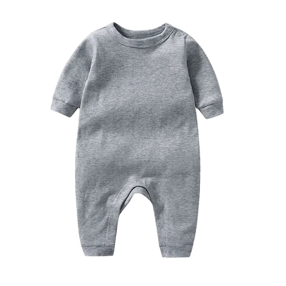 100% Cotton Baby Girl Jumpsuit Boy Rompers Solid Grows One-Pieces Newborn Sleepsuits Roupa de Bebe Jumpers Spring Autumn White