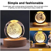 USB Night Light LED Crystal Ball 3D Moon Planet Galaxy Decor for Home Table Lamp Table Lamp Party Toys for Kids Adult Xmas Gifts