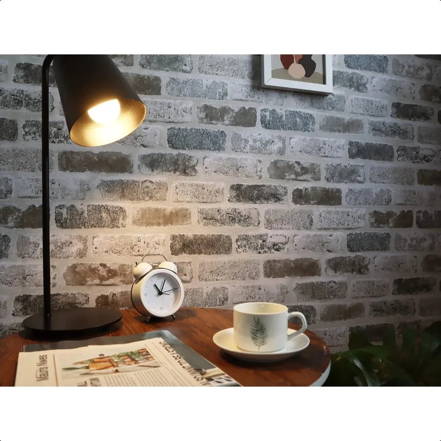 17.3"×118" Brick Peel and Stick Wallpaper Brick Wallpaper Grey Brown 3D Brick Self Adhesive Contact Paper Textured Removable Vi