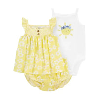 Summer Baby Girls Clothes Set Cotton Flower Fashion Infant Outfits Short Sleeved Bodysuit Shorts 3Pcs kids Clothing 6-24 Months