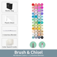Ohuhu Honolulu 48 Colors Marker Pen Set Alcohol Art Markers Refillable Dual Tips Sketching Drawing Manga School Art Supplies