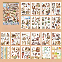 A5 Western Style Character Theme Stickers Book PET Material Pre-cut Model Retro Literary Style Diary Decoration Basic Material