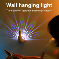 1/2PCS Peacock Projection Night Light LED Wall Lamp With Remote Control 12 Colors Bedroom Atmosphere Lamp Home Room Decor Light