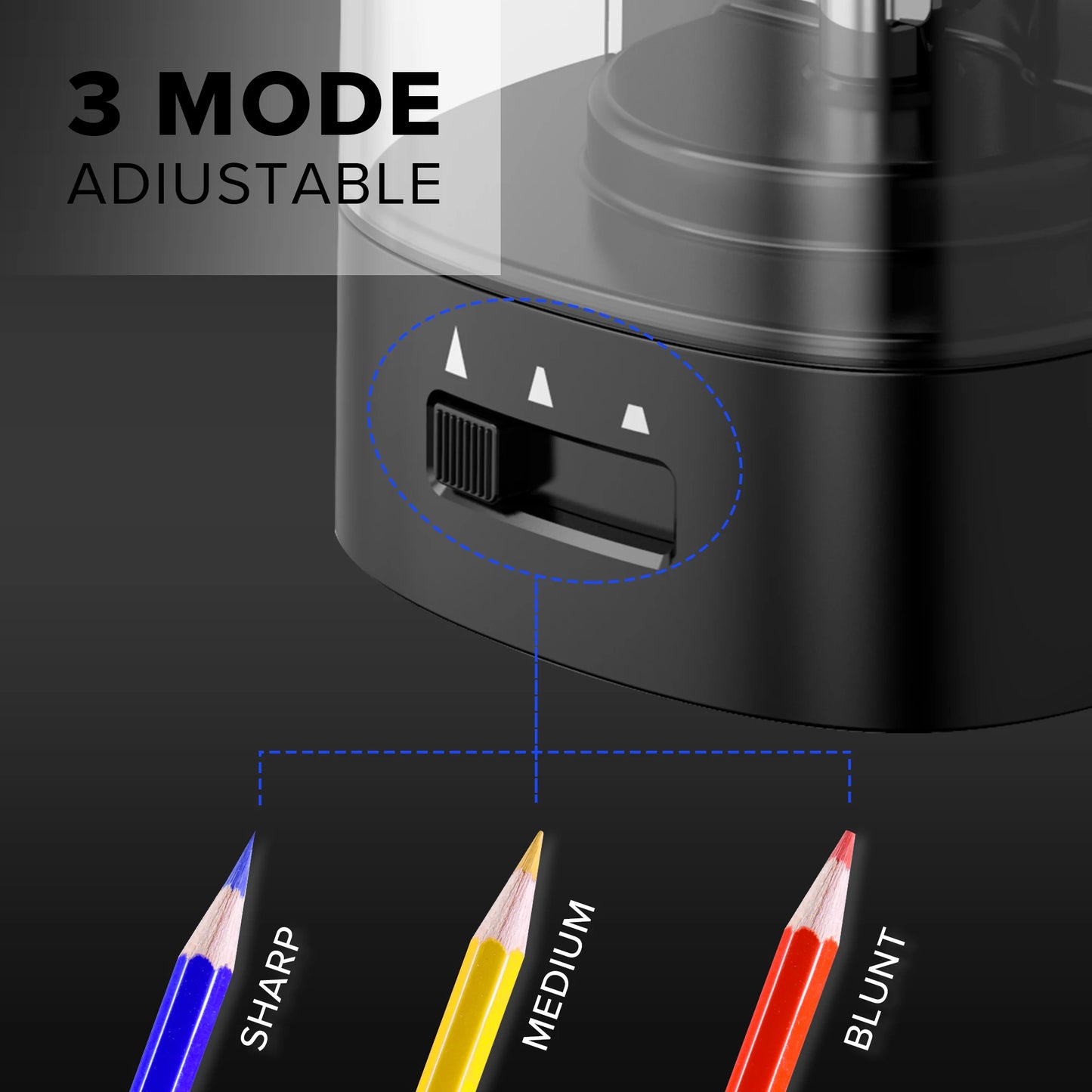 Deli Electric & Battery Pencil Sharpener, Automatic with Adjustable Thickness
