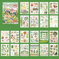 A5 Western Style Character Theme Stickers Book PET Material Pre-cut Model Retro Literary Style Diary Decoration Basic Material