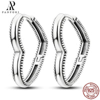 HOT 65 Style Sterling Silver 925 Pave Shiny CZ Heart Hoop Earrings Fit Original Earrings Fine Women Jewelry Fine Fashion Gifts