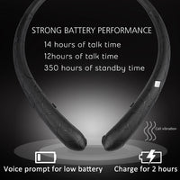 Neckband Headset Waterproof Running Headset Bluetooth-Compatible5.0 Noise Canceling Retractable Earbuds for Office Sports
