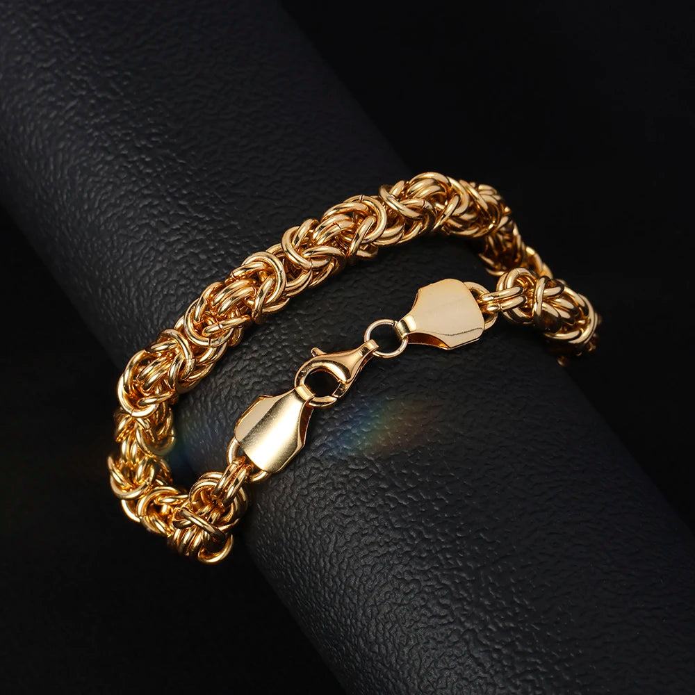 Plated 8 Inches Braided Bracelet for Women Men brass Fashion Charm Couple Gift Jewelry Accessories USA