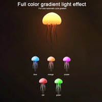 3D Jellyfish Night Light Jellyfish Nightlight with Rotating Tentacles Jellyfish Bedside Lamp Type-C Charging for Kids Room