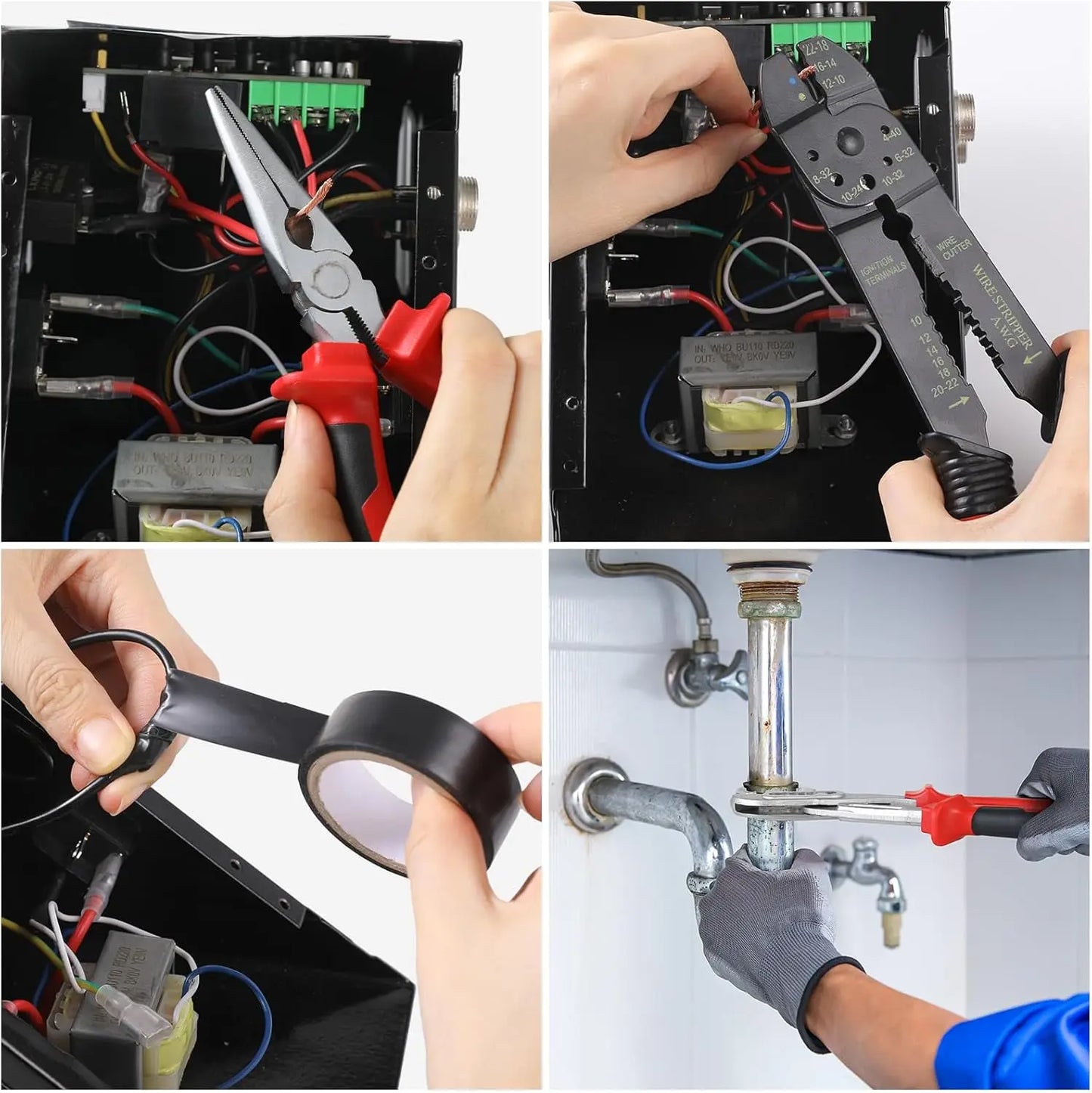 218 Piece Tool Box Tool Set with Screwdriver, Hex Sockets, Hammer, Pliers, for Household, DIY, Cars, Garage