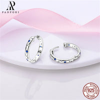 HOT 65 Style Sterling Silver 925 Pave Shiny CZ Heart Hoop Earrings Fit Original Earrings Fine Women Jewelry Fine Fashion Gifts