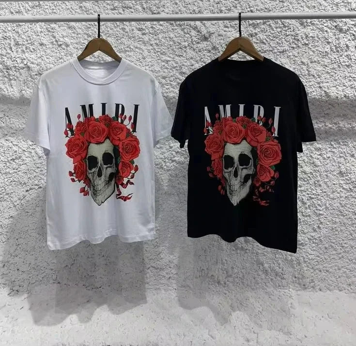 American Luxury Brand Top T-shirt Slim-fit High-quality Pure Cotton Hot-selling Men's and Women's Half-sleeved Bottoming Shirt