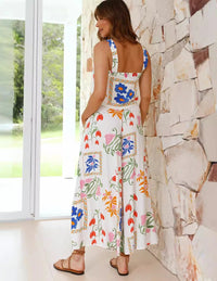 Womens Boho Floral Summer 2 Piece Outfits Tank and Wide Leg Pants Set Vacation Outfits