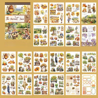 A5 Western Style Character Theme Stickers Book PET Material Pre-cut Model Retro Literary Style Diary Decoration Basic Material