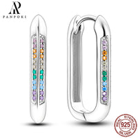 HOT 65 Style Sterling Silver 925 Pave Shiny CZ Heart Hoop Earrings Fit Original Earrings Fine Women Jewelry Fine Fashion Gifts