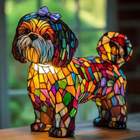 Resin Dog Series Art Night Light with Warm Ambient Glow Cute Pet Dog Themed Led Creative Animals Table Lamp for Home Decoration