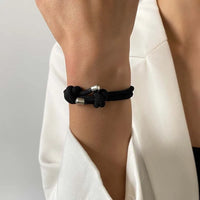 Gothic Black Spider Beads Bracelet for Women Men Unique Spider Web Charm Dark Personality Handmade Jewelry Gifts Accessories