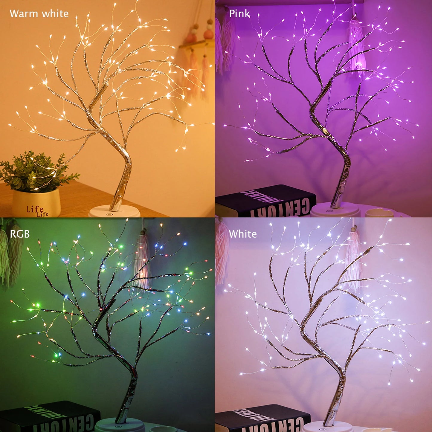 20 inch Bonsai Tree Light Tabletop USB Battery Operated Touch Switch for Party Festival Wedding Home Decor