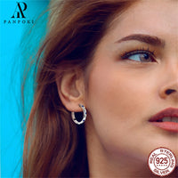 HOT 65 Style Sterling Silver 925 Pave Shiny CZ Heart Hoop Earrings Fit Original Earrings Fine Women Jewelry Fine Fashion Gifts