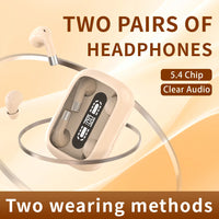 SK 2in1 Dual Headphones 5.4 Bluetooth Wireless Earphones Sports Sleeping Noise Reduction HD Call Headset HIFI Music Bass Earbuds