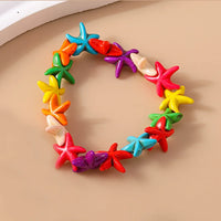 Bohemia Colorful Starfish Bracelets for Women Girls Turtle Beaded Bracelets Summer Beach Jewelry Gifts