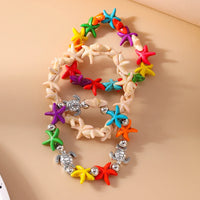 Bohemia Colorful Starfish Bracelets for Women Girls Turtle Beaded Bracelets Summer Beach Jewelry Gifts