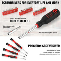 218 Piece Tool Box Tool Set with Screwdriver, Hex Sockets, Hammer, Pliers, for Household, DIY, Cars, Garage