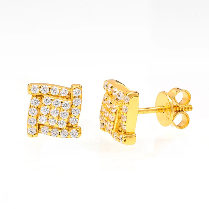 Orginal Silver 925 Stud Earrings for Men Women Luxury D Color Moissanite GRA Certified Push Back HipHop Wedding Jewelry Gifts