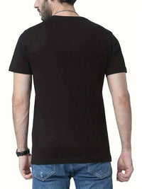 Summer Men'S Fashion Short-Sleeve T-Shirt with Letter Pattern Print