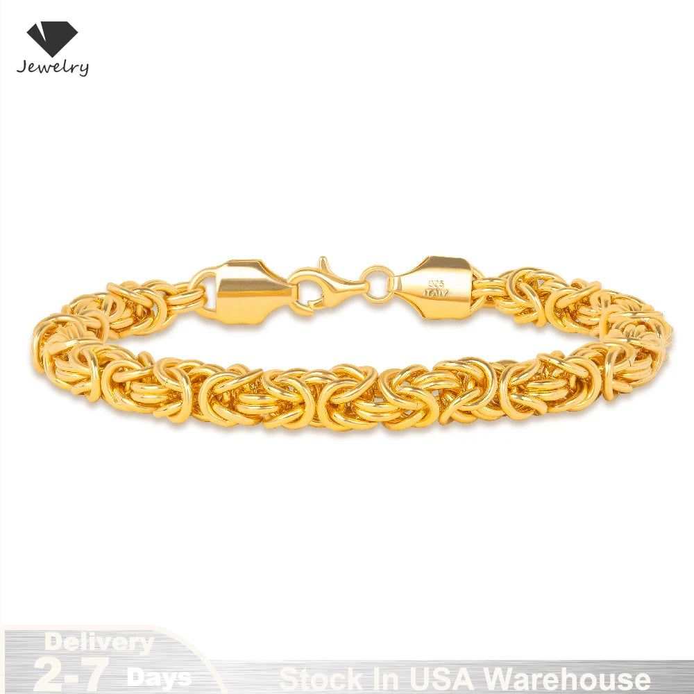 Plated 8 Inches Braided Bracelet for Women Men brass Fashion Charm Couple Gift Jewelry Accessories USA