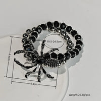 Gothic Black Spider Beads Bracelet for Women Men Unique Spider Web Charm Dark Personality Handmade Jewelry Gifts Accessories
