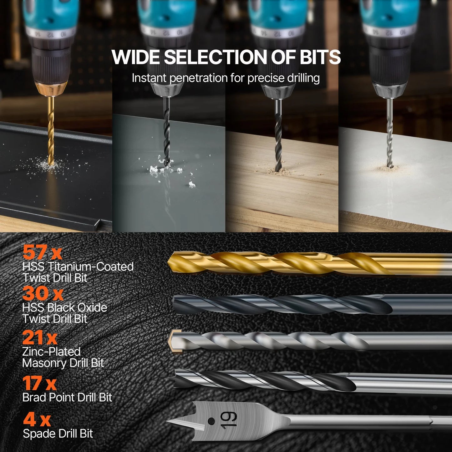 SucceBuy 70/100/101/246/318 PCs Drill Bit Set Screwdriver Bit Set Suitable Drilling and Screw Driving Drill Combo Bit Sets