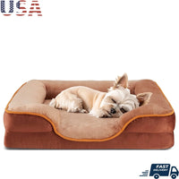 Memory Foam Dog Bed Small Dogs Bolstered Sofa Design Waterproof Removable Cover Orthopedic Support Easy Clean Pet Couch